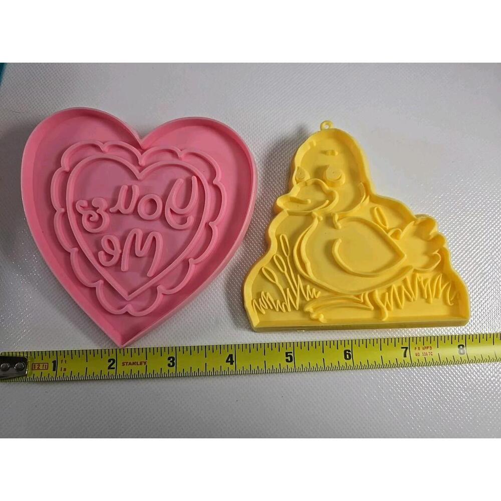 Precious Moments Cookie Cutter Set Heart You and Me Duckling Vintage Pink 2.5in